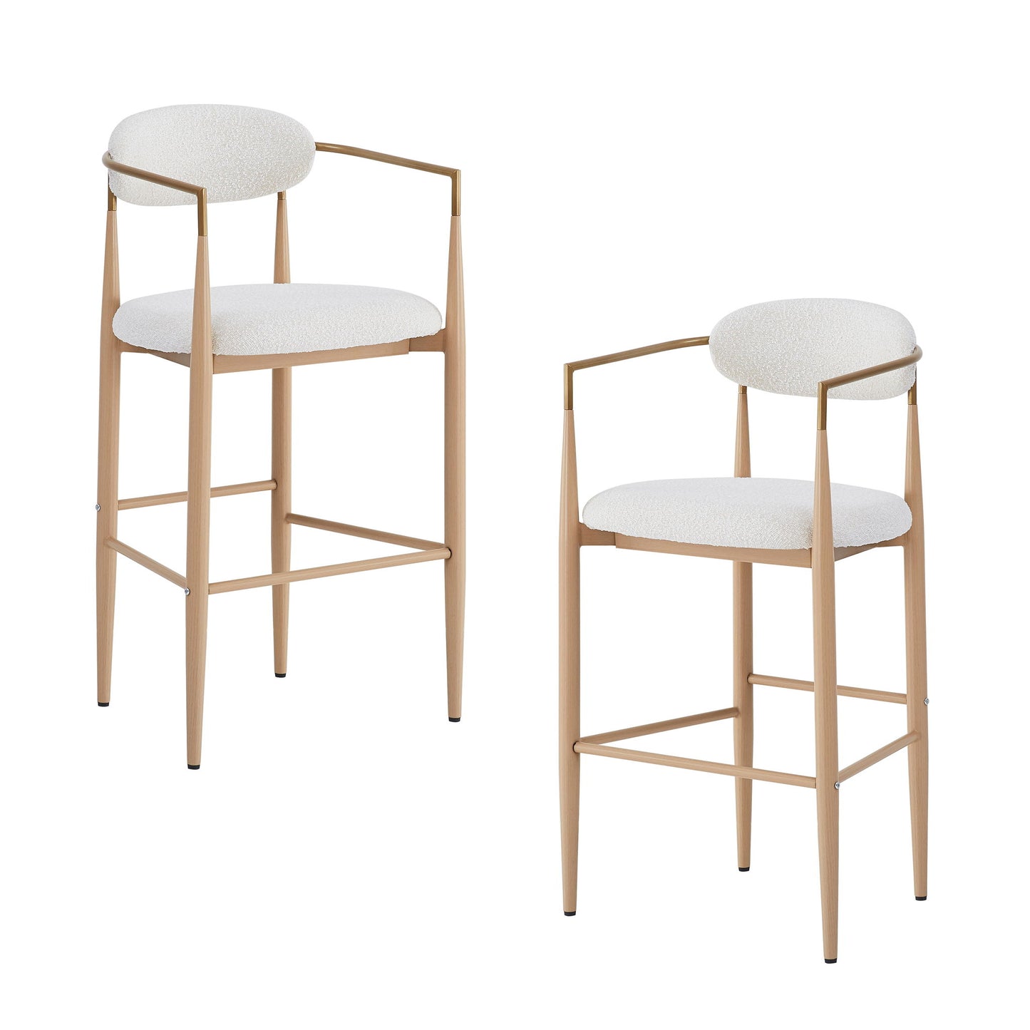 Upholstered Barstools With Back For Kitchen (Set of 2)