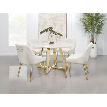 Imani - Round Marble Dining Table - Gold