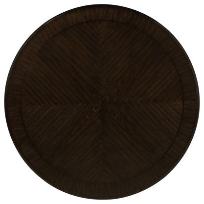 Fulton - Round Dining Table With Drawer - Dark Brown