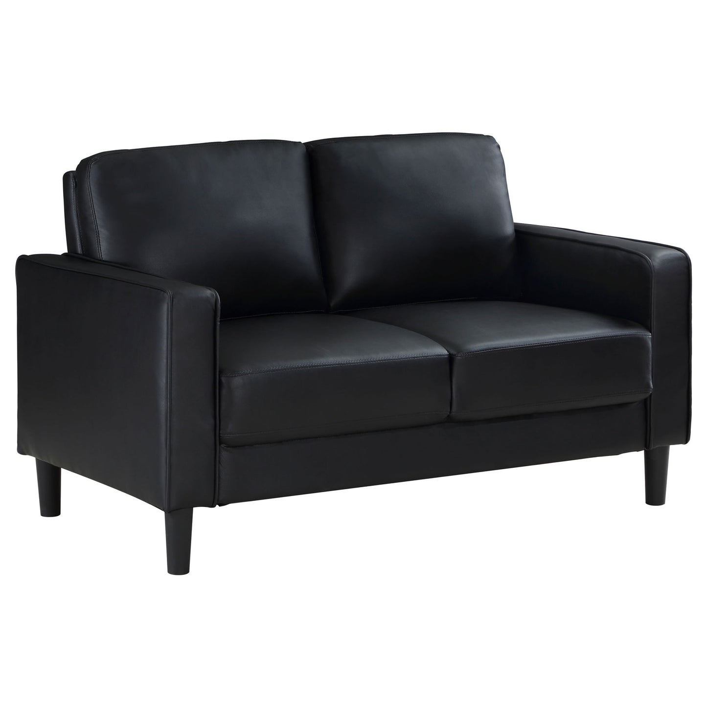 Weld 3 Piece Upholstered Track Arm Sofa Set - Black