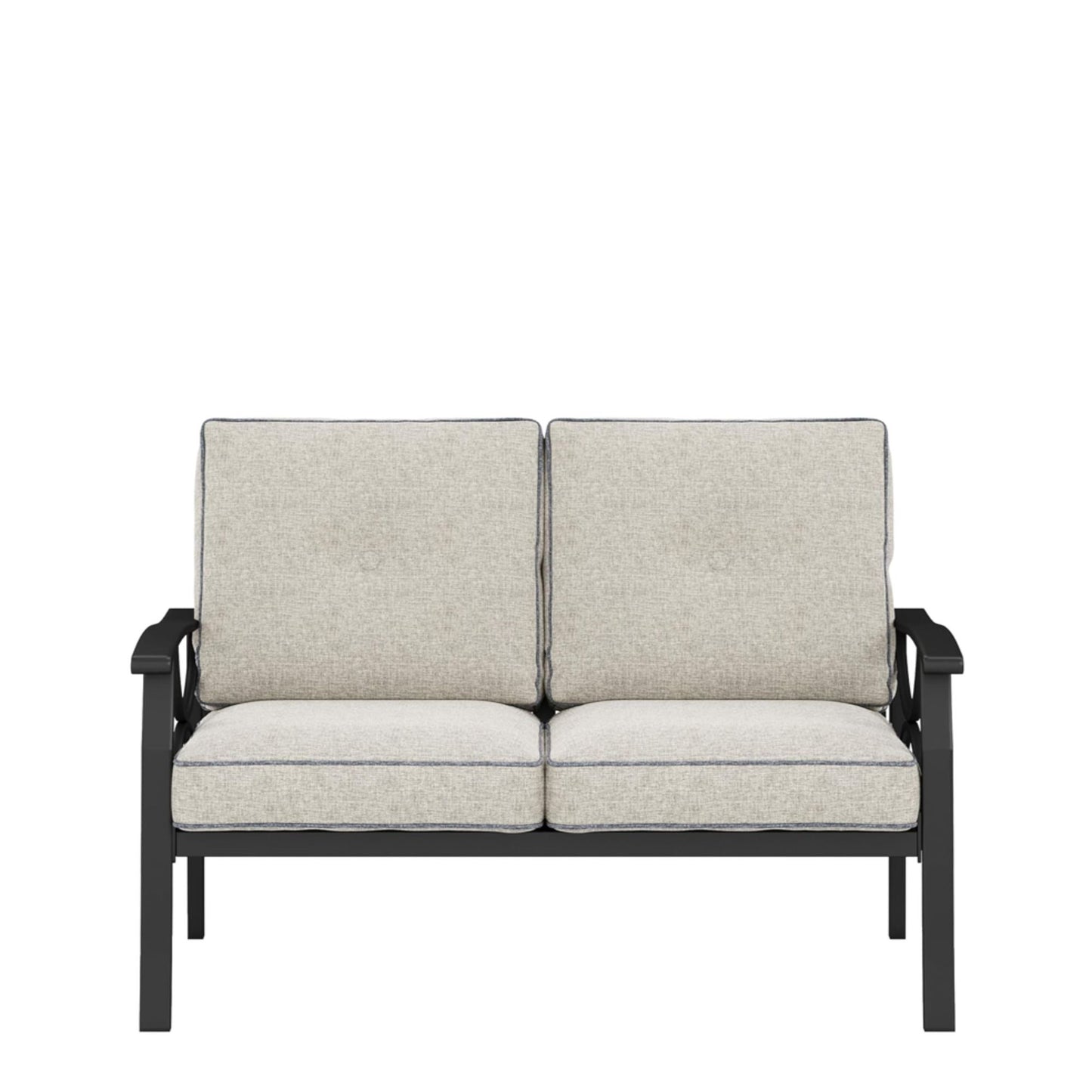 All Weather Loveseat 2 Seats Sofa With Cushions - Light Khaki / Beige