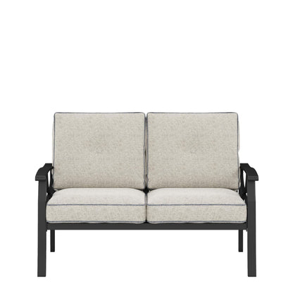 All Weather Loveseat 2 Seats Sofa With Cushions - Light Khaki / Beige