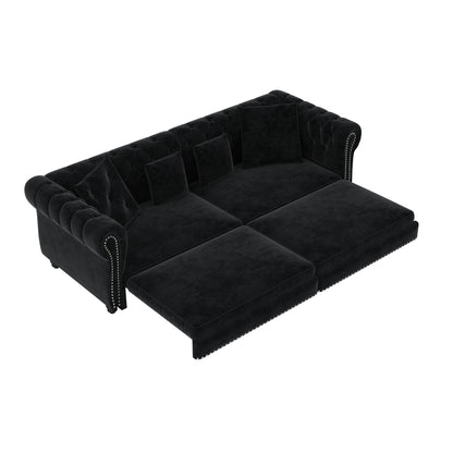 3 In 1 Convertible Sleeper Sofa Bed With Movable Ottoman