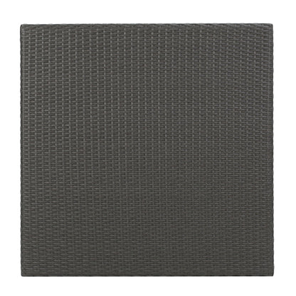 Outdoor Rattan Square Dining Table With 4 Legs - Gray