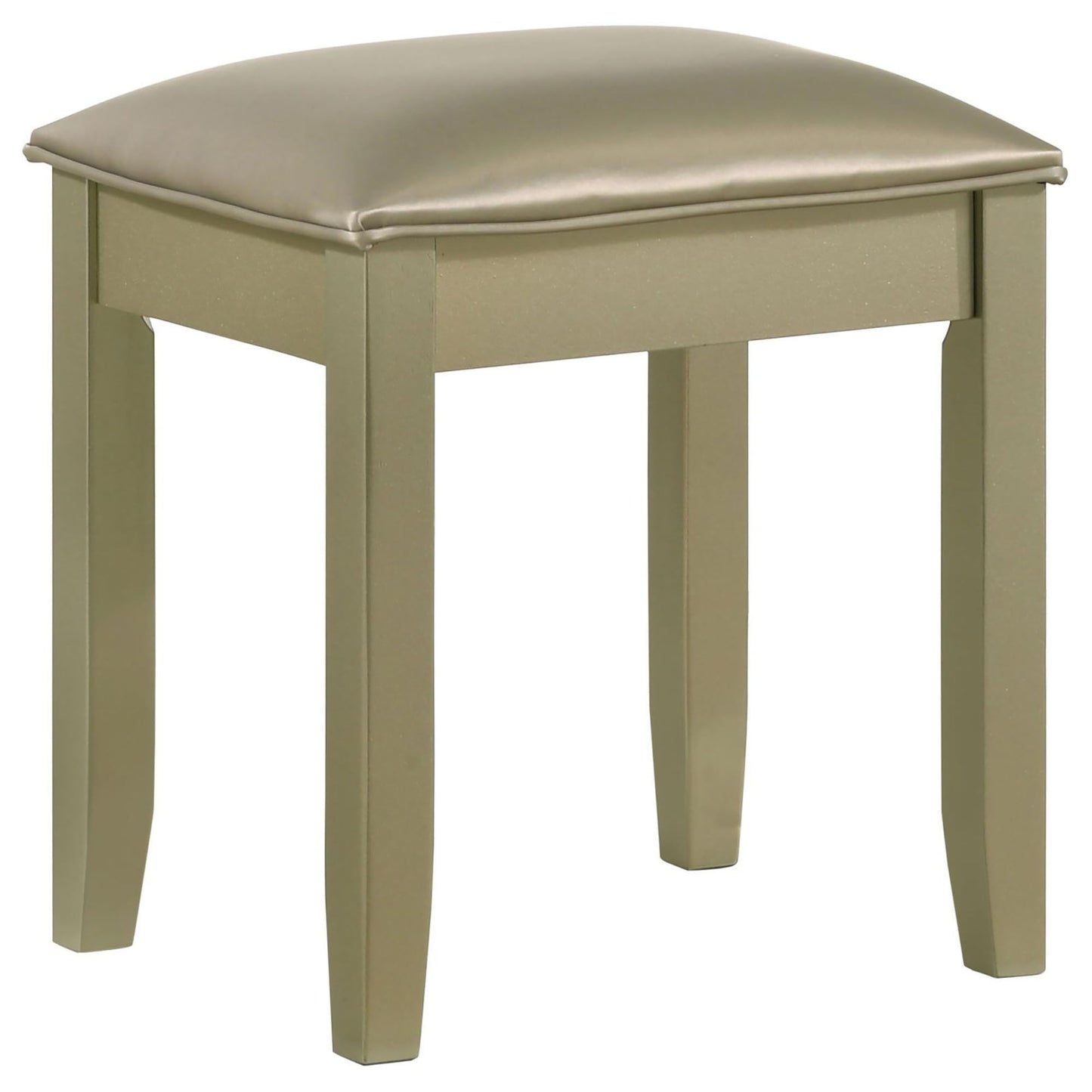 Vanity Stool With Padded Seat - Gold