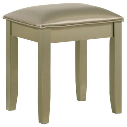 Vanity Stool With Padded Seat - Gold