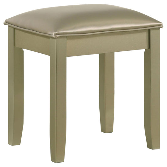Vanity Stool With Padded Seat - Gold