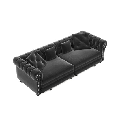 3 In 1 Convertible Sleeper Sofa Bed With Movable Ottoman