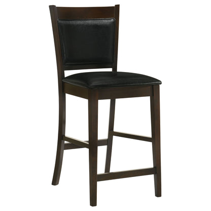 Upholstered Counter Height Stools (Set of 2) - Black / Espresso