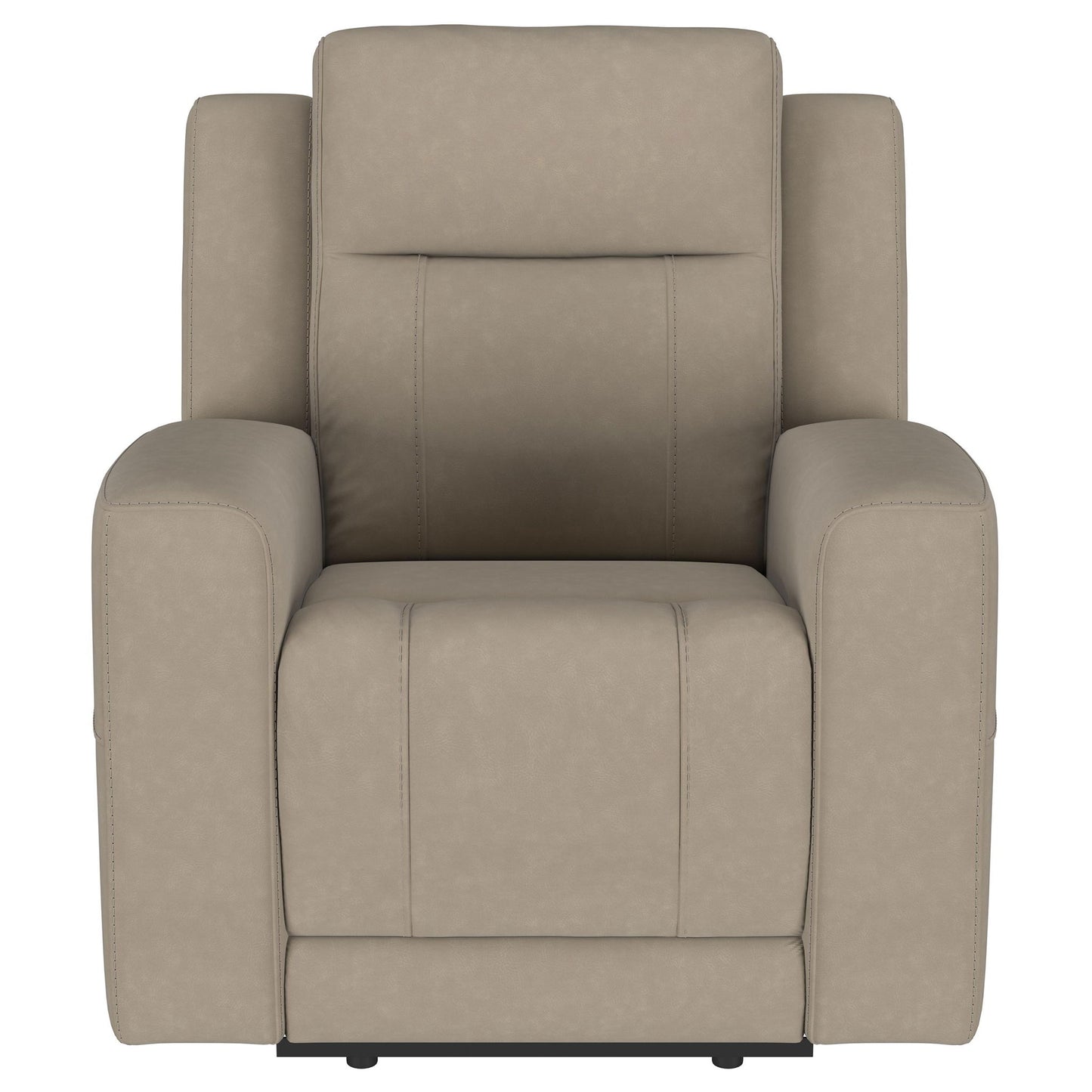 Slater - 3 Piece Upholstered Reclining Sofa Set And Built In Storage - Taupe
