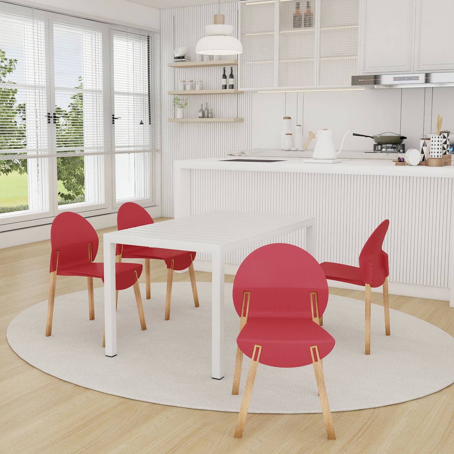 4 Piece Set Of Single Chairs With A Design Combining Modern And Traditional Elements