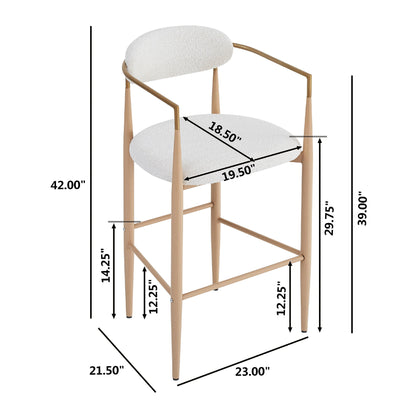 Upholstered Barstools With Back For Kitchen (Set of 2)