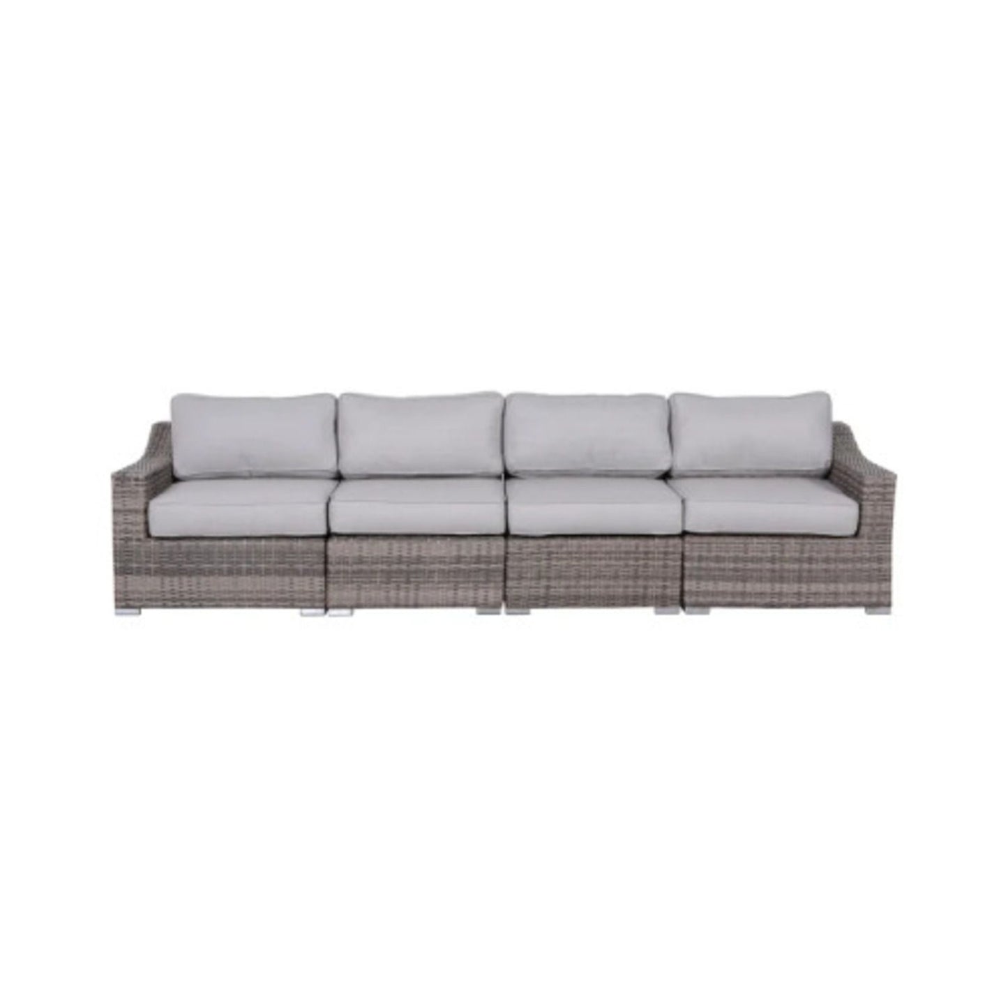 Contemporary Outdoor Rattan Wicker Sectional Seating Group With Cushions