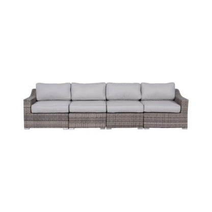 Contemporary Outdoor Rattan Wicker Sectional Seating Group With Cushions
