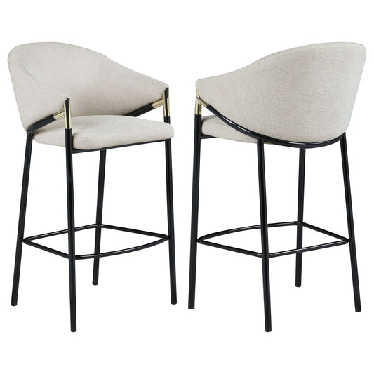 Sloped Arm Bar Stools (Set of 2) - Beige