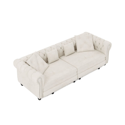 3 In 1 Convertible Sleeper Sofa Bed With Movable Ottoman