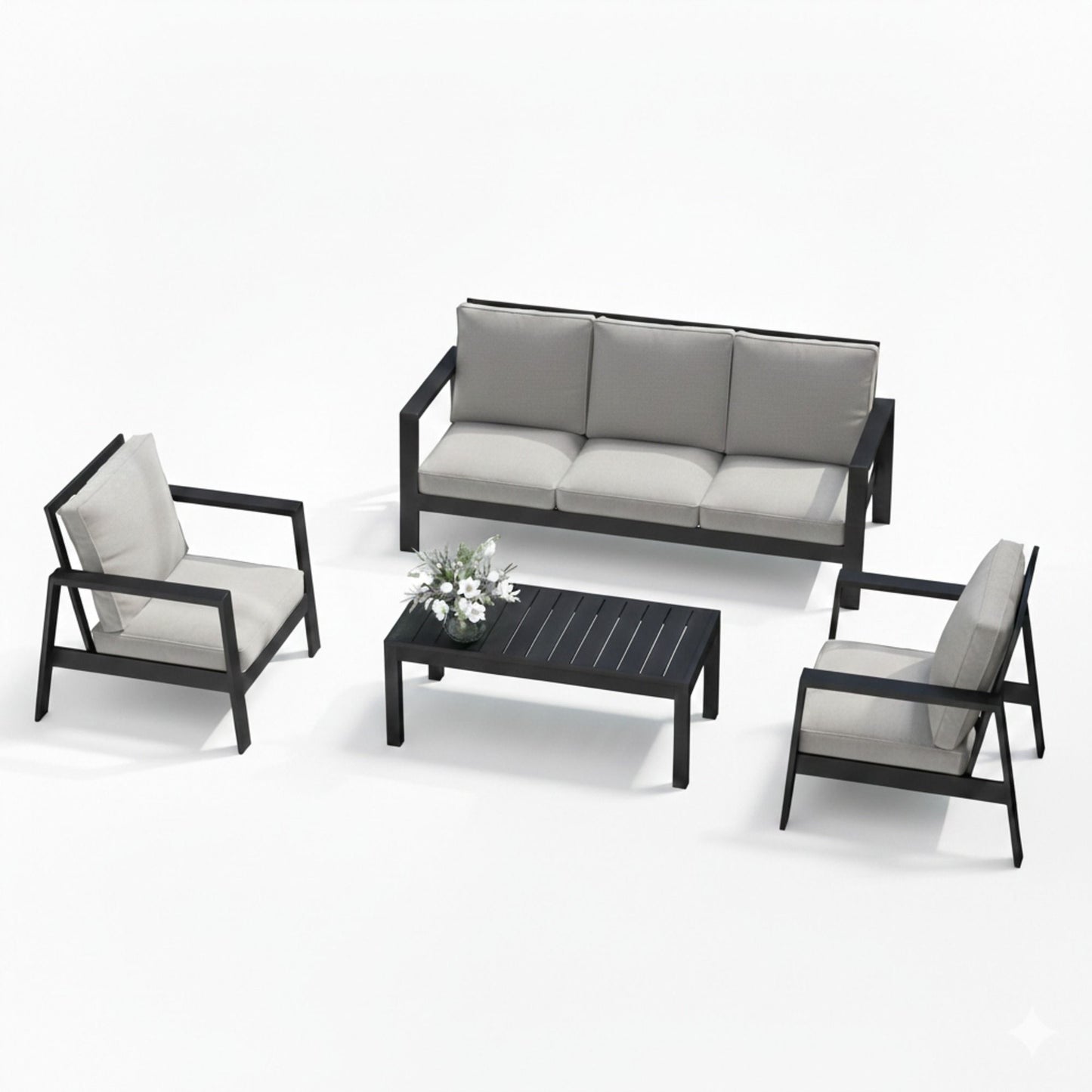 Modern 5 Seat Outdoor Patio Furniture Set With Coffee Table