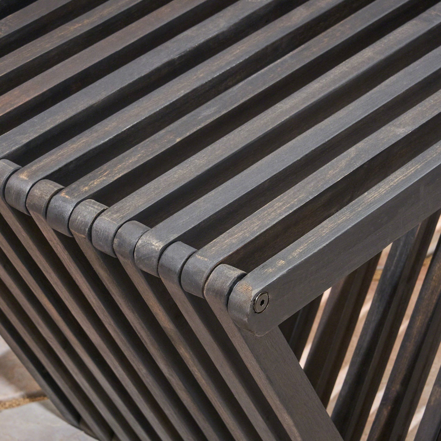 Gloaming - Outdoor Bench With Slat Design And Triangular Base