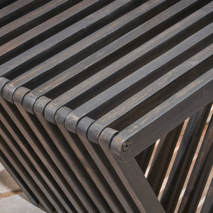 Gloaming - Outdoor Bench With Slat Design And Triangular Base